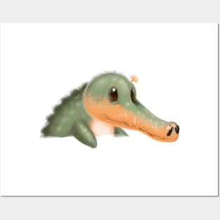 Cute Alligator Drawing Posters and Art